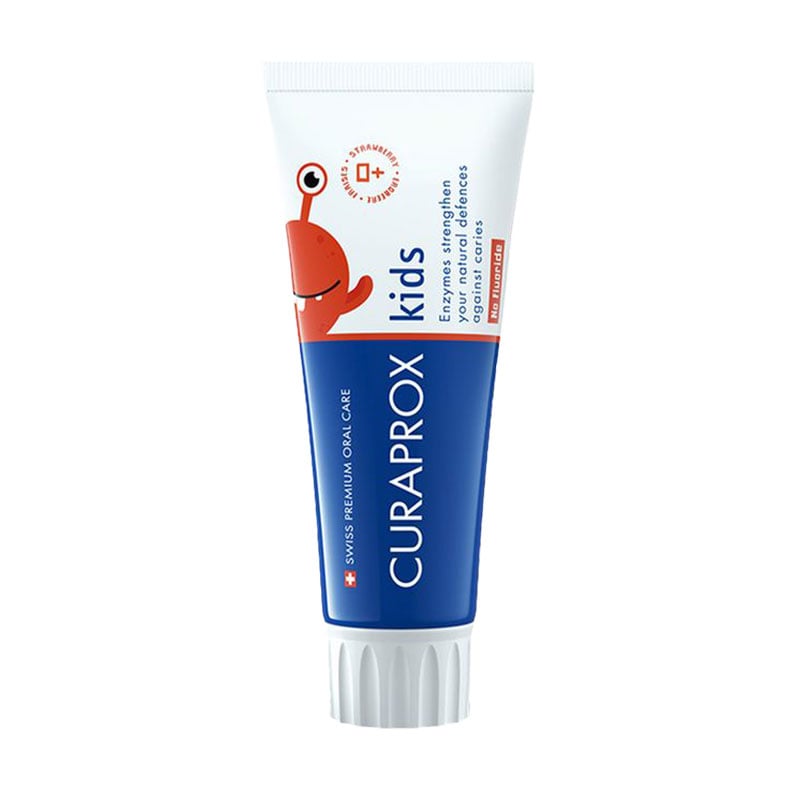 Дитяча зубна паста Curaprox Kids Toothpaste без фтору, зі смаком полуниці, 60 мл